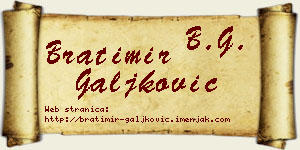 Bratimir Galjković vizit kartica